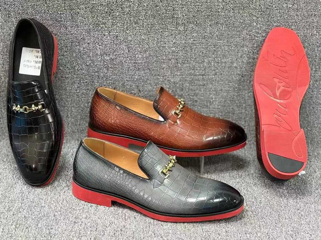 Chaussures homme luxe semelle rouge – Élégance moderne B-1688